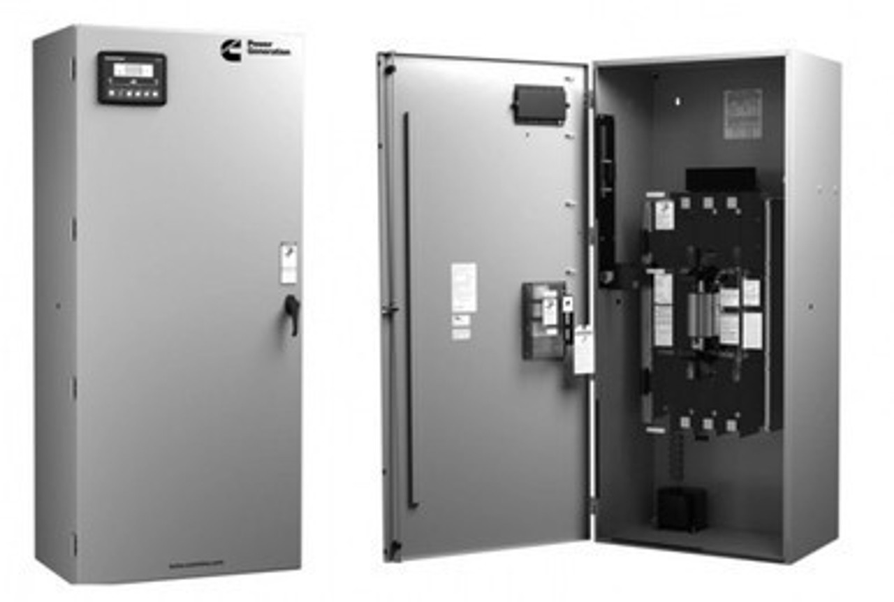 Cummins OTEC Spec C Automatic Transfer Switch with PowerCommand 40-11 Control. Images of Door Open and Door Closed.