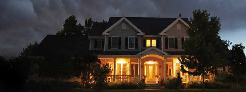A Home Powered by a Whole House Standby Generator with Power During an Outage