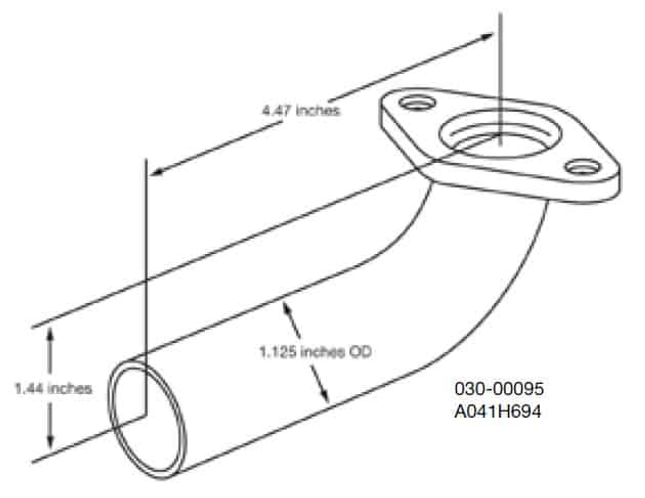 Cummins Onan Elbow Exhaust HGJBB | A041H694